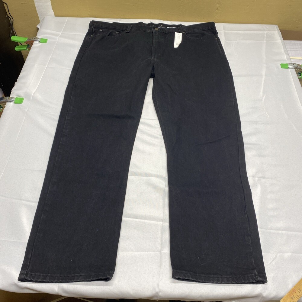 NWT George Regular Fit Straight Leg Jeans Black 44x32! Brand new!